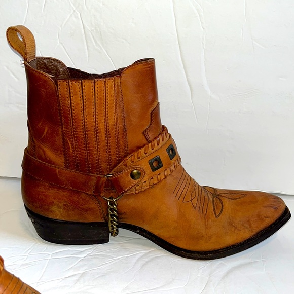 Giorgio Brutini Brown leather Cowboy boots sz 9 1/2 all leather ankle boots - Picture 3 of 13